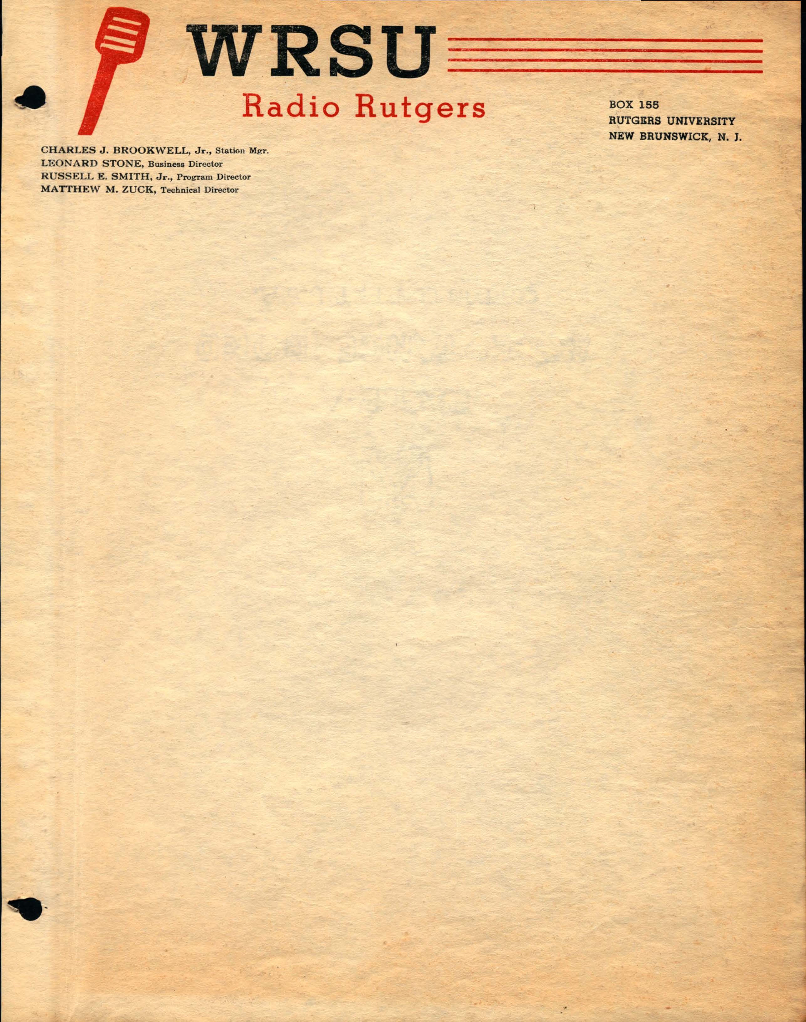 1948-WRSU Play Script - Cover Page